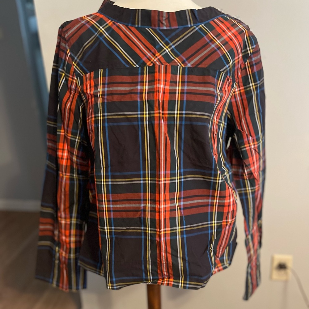J. Crew Plaid Long Sleeve Top